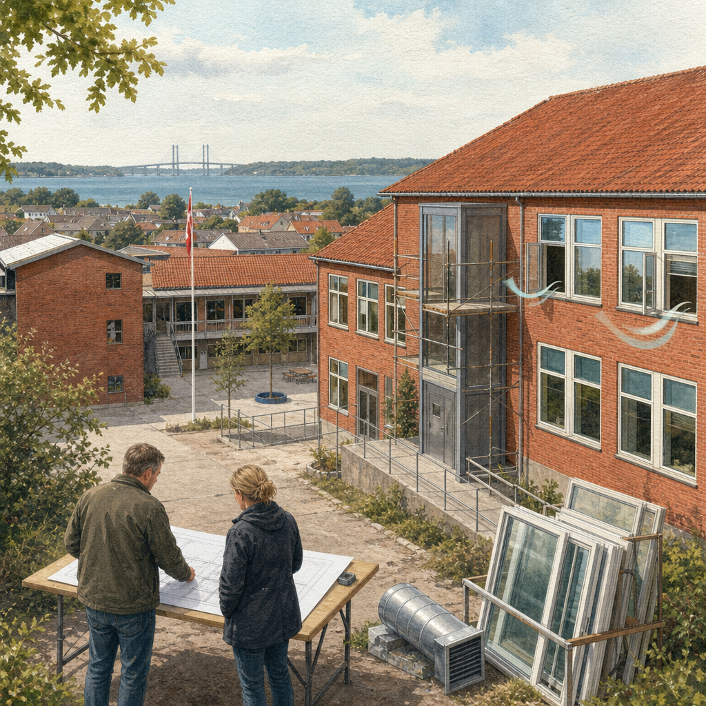 Illustration til: 46,5 mio. kr. til Østre Skole: elevator, nye vinduer og bedre indeklima