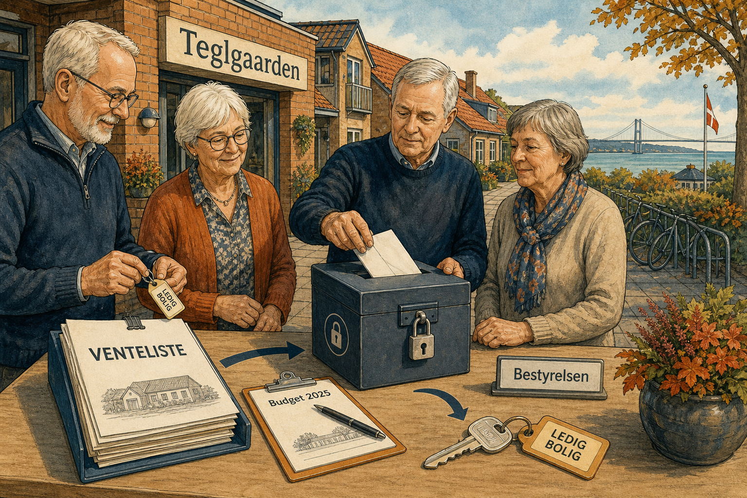 Illustration til: Bestyrelsen får eneret på ventelisten i seniorbofællesskabet Teglgaarden