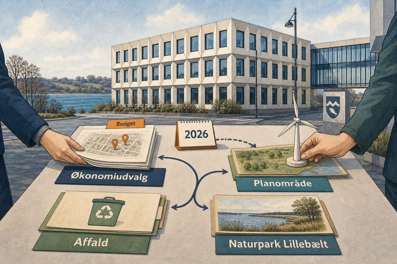 Illustration til: Kommunen flytter grundsalg og vindmølle-ansvar mellem udvalg