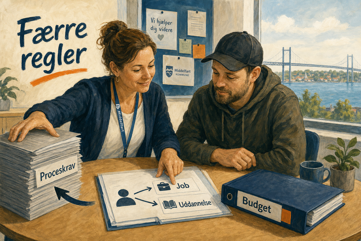 Illustration til: Ny kurs for Jobcenteret: Middelfart vil have mere frihed og færre regler