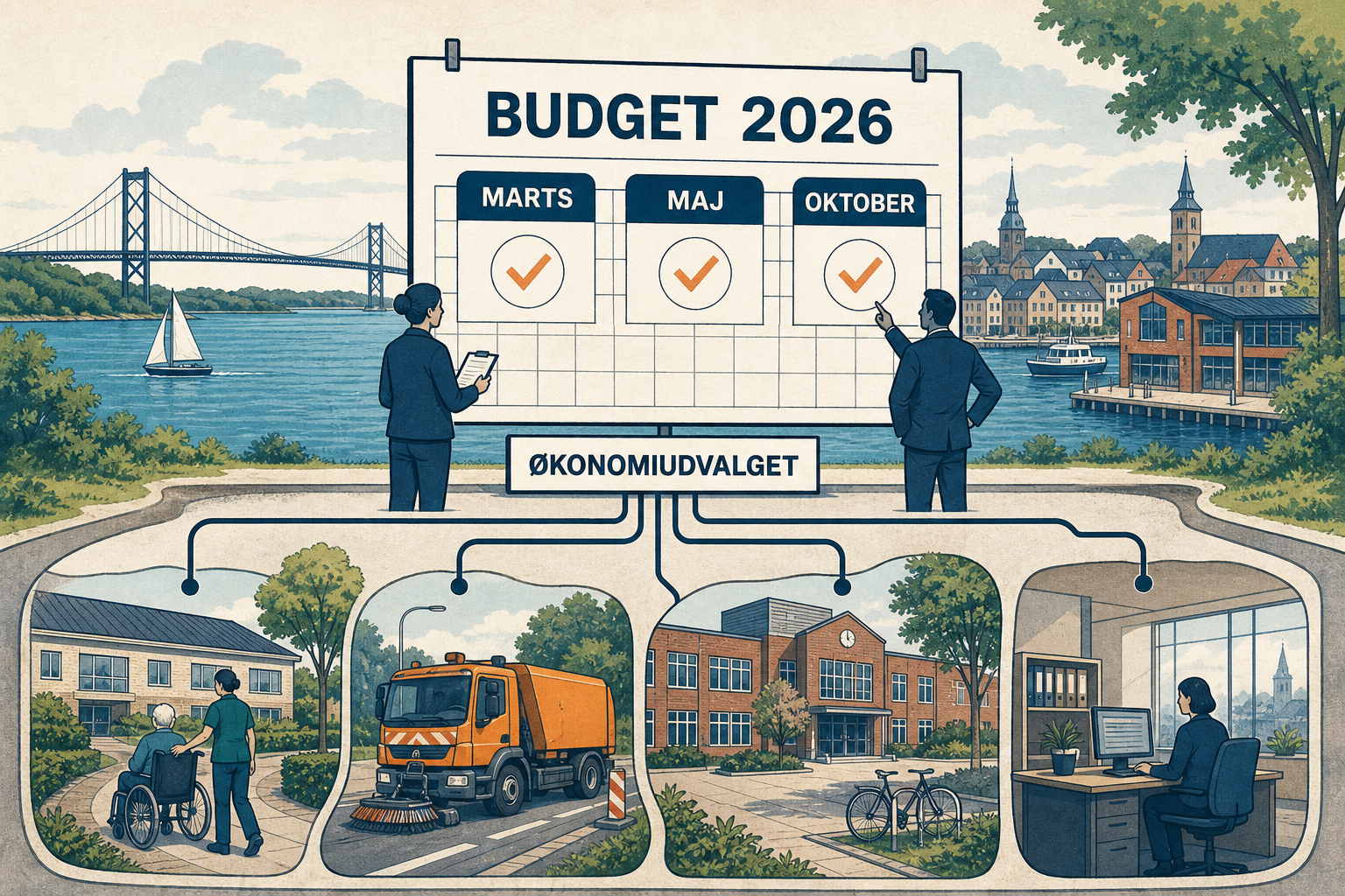Illustration til: Tre årlige budgettjek fastlagt: Kommunens økonomi følges i marts, maj og oktober