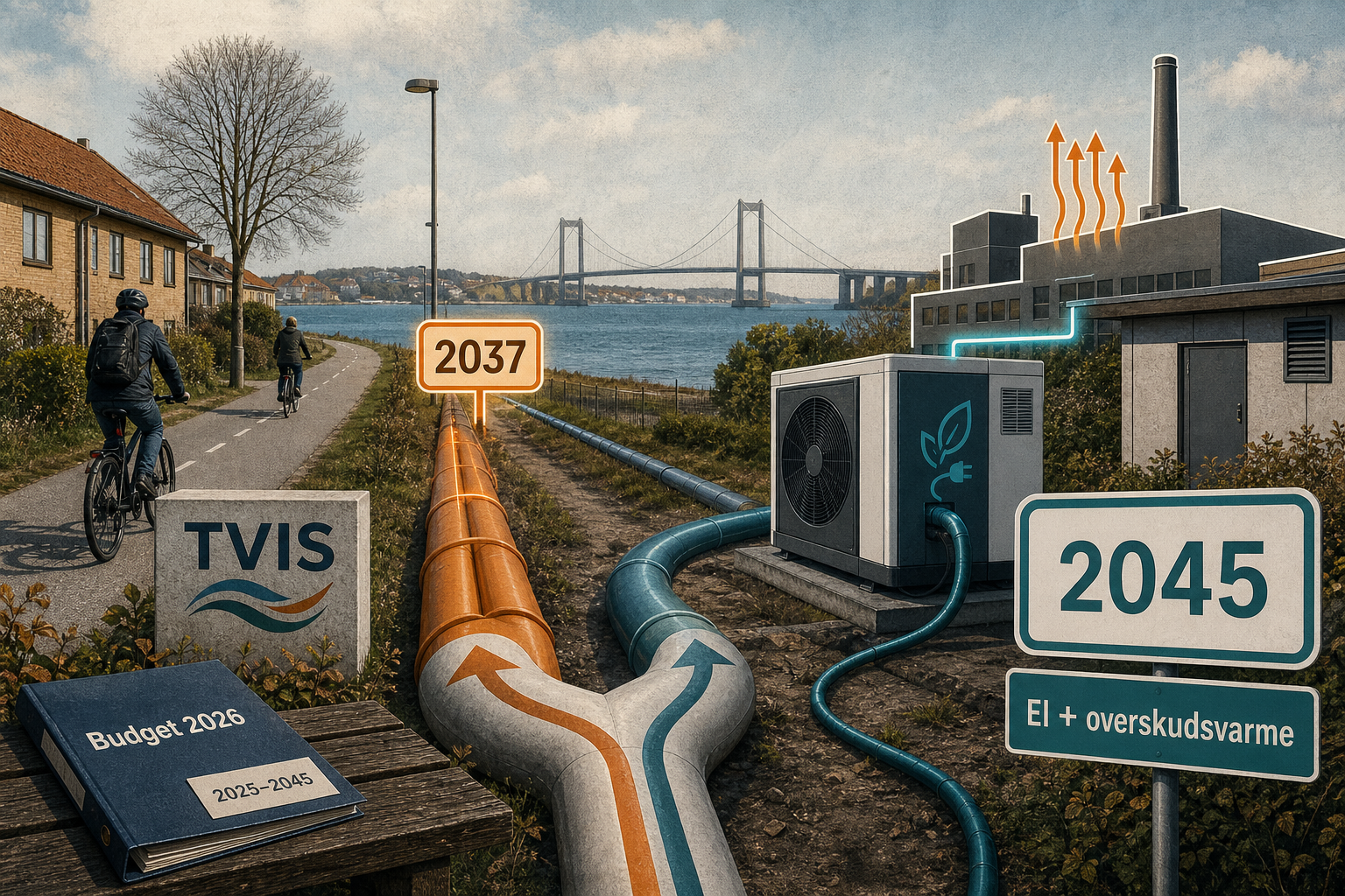 Illustration til: TVIS vil basere fjernvarmen på el og overskudsvarme frem mod 2045