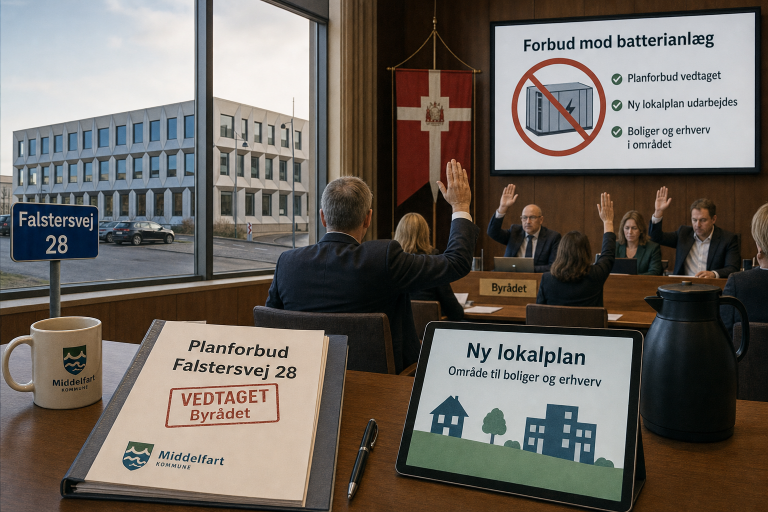 Illustration til: Byrådet vil stoppe batterianlæg på Falstersvej med planforbud