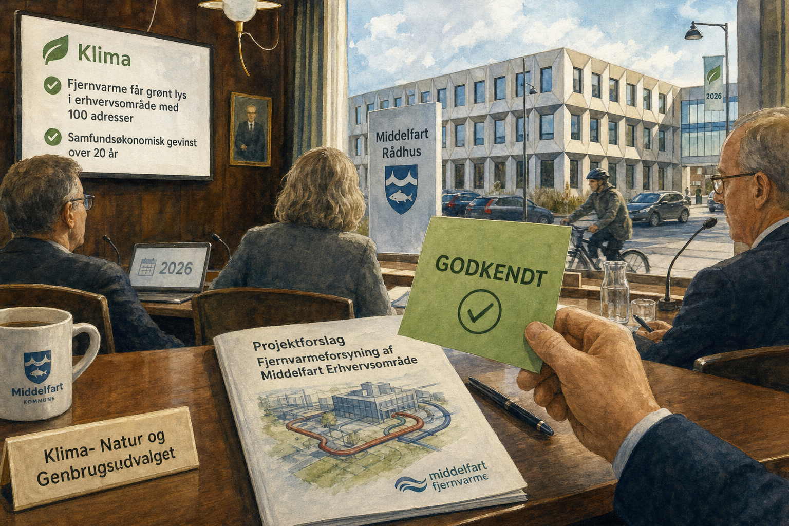 Illustration til: Fjernvarme får grønt lys i erhvervsområde med 100 adresser