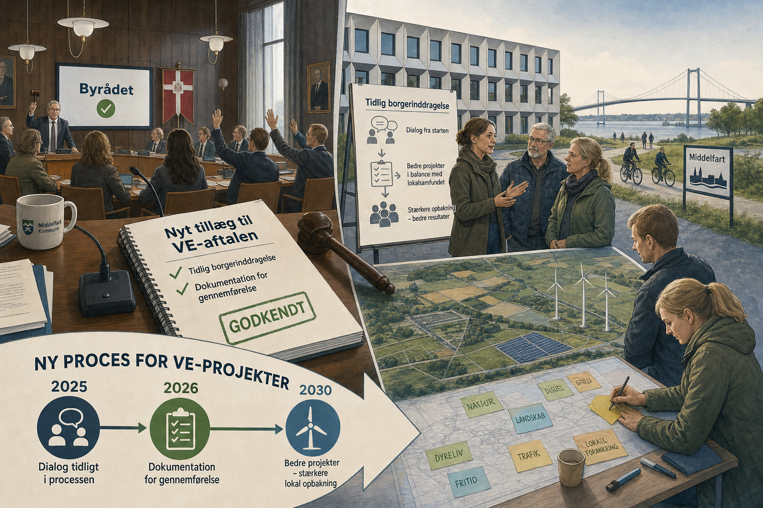 Illustration til: Nyt tillæg til VE-aftalen skal sikre tidligere borgerinddragelse