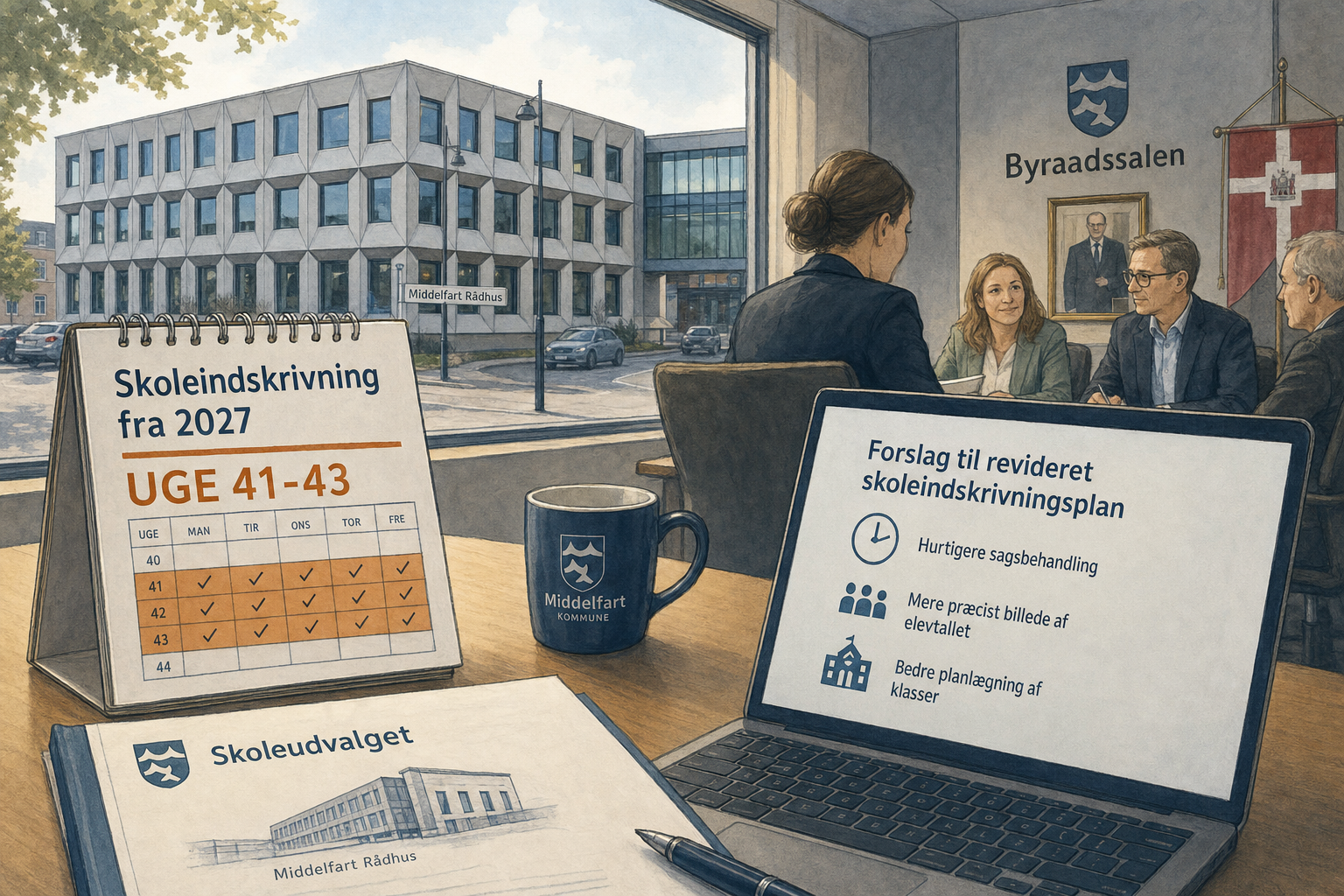 Illustration til: Skoleindskrivning flyttes til uge 41-43 fra 2027