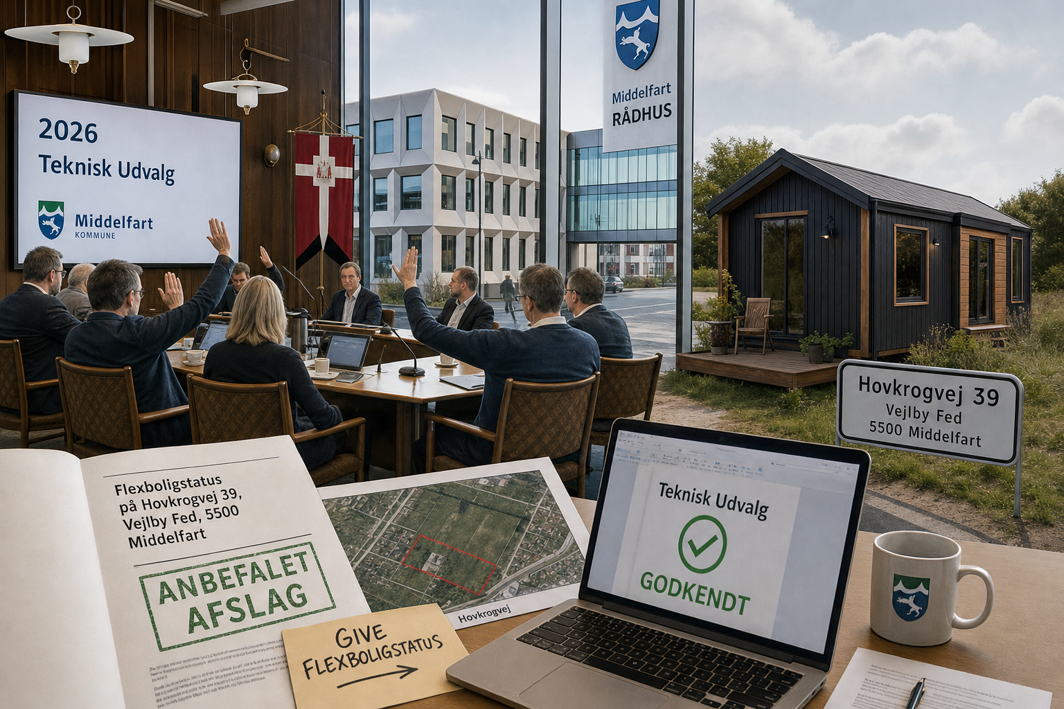 Illustration til: Teknisk Udvalg vil give flexboligstatus til Tiny House på Hovkrogvej
